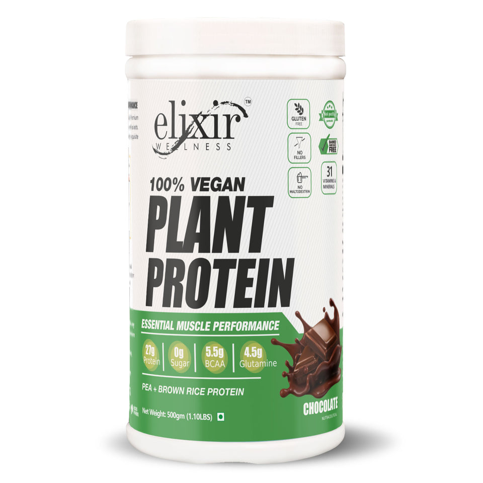 ELIXIR PLANT PROTEIN - 100% VEGAN - 27 GM PROTEIN (PEA+BROWN RICE)